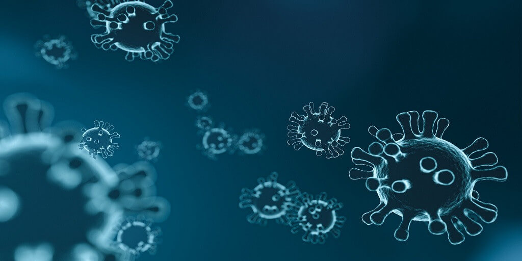 Coronavirus cellen groen illustratie